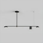 Luminaire linéaire noir moderne et réglable pour îlot de cuisine