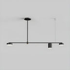 Luminaire linéaire noir moderne et réglable pour îlot de cuisine