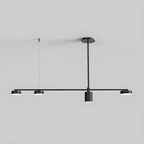 Luminaire linéaire noir moderne et réglable pour îlot de cuisine