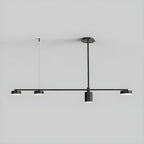 Luminaire linéaire noir moderne et réglable pour îlot de cuisine