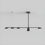 Luminaire linéaire noir moderne et réglable pour îlot de cuisine