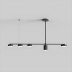 Luminaire linéaire noir moderne et réglable pour îlot de cuisine