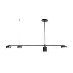 Luminaire linéaire noir moderne et réglable pour îlot de cuisine