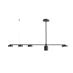 Luminaire linéaire noir moderne et réglable pour îlot de cuisine