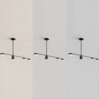 Luminaire linéaire noir moderne et réglable pour îlot de cuisine