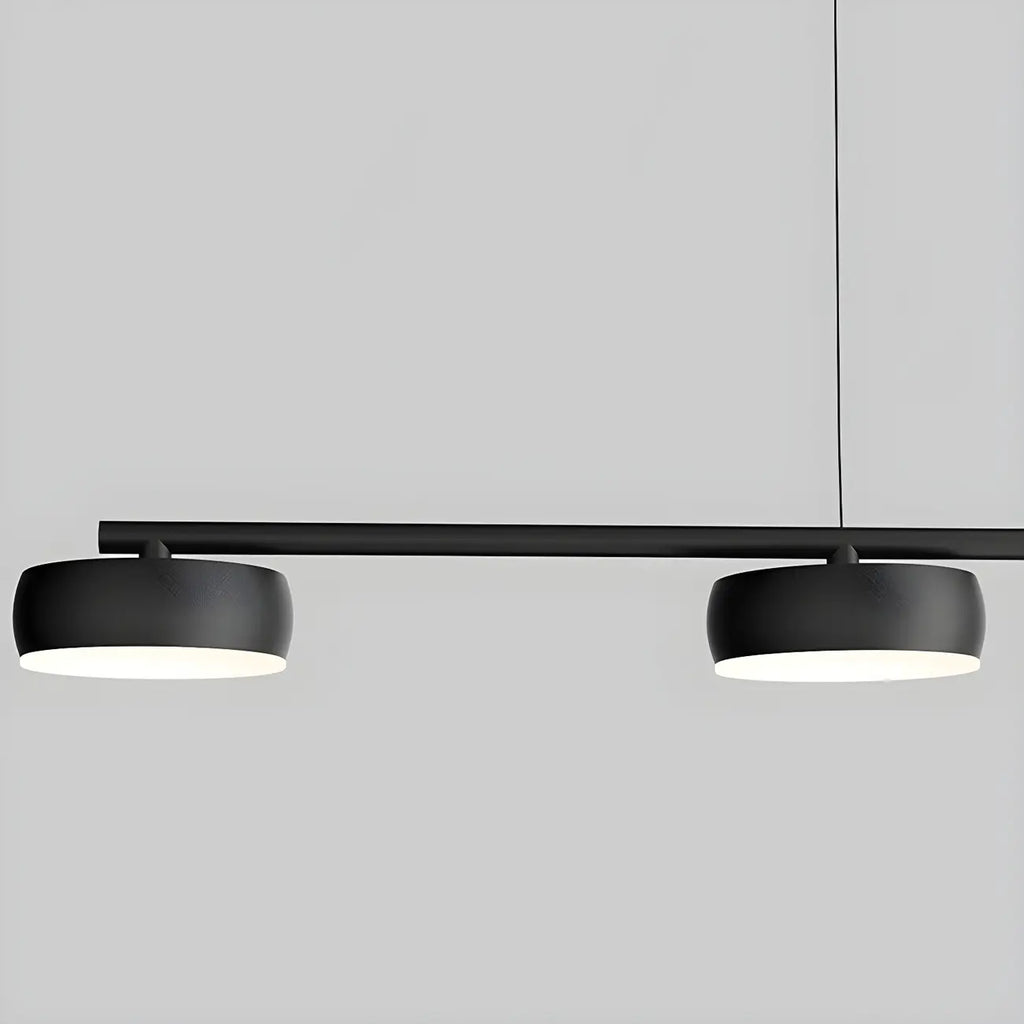 Luminaire linéaire noir moderne et réglable pour îlot de cuisine