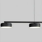 Luminaire linéaire noir moderne et réglable pour îlot de cuisine