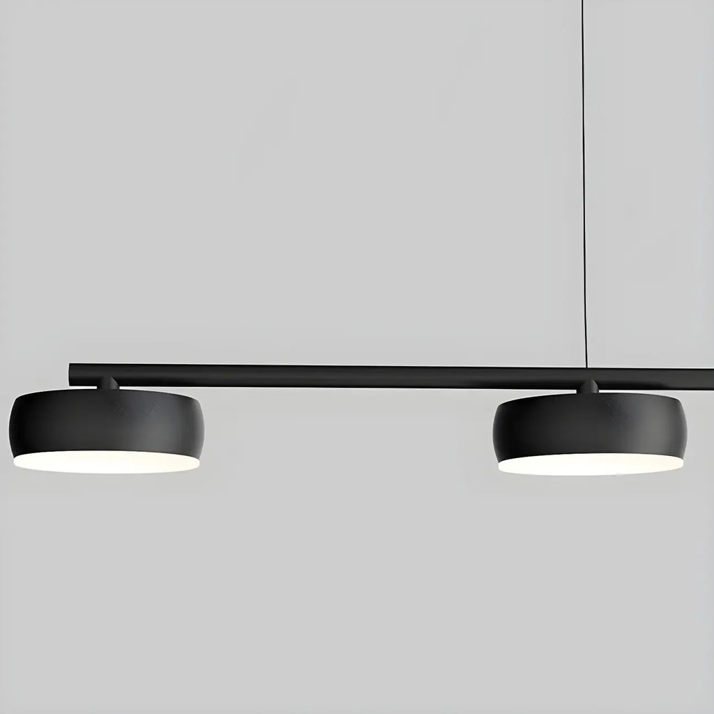 Luminaire linéaire noir moderne et réglable pour îlot de cuisine