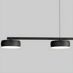Luminaire linéaire noir moderne et réglable pour îlot de cuisine