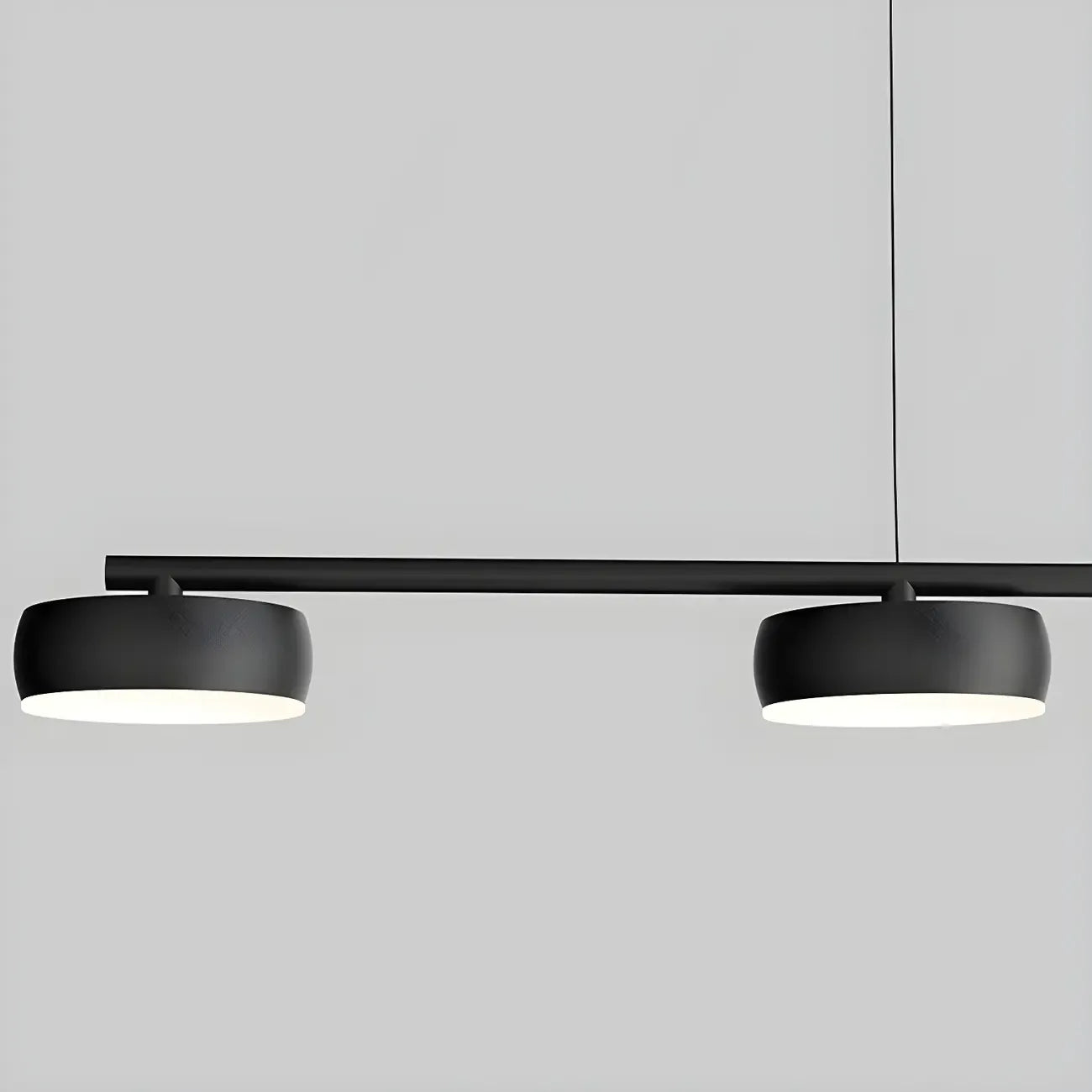 Luminaire linéaire noir moderne et réglable pour îlot de cuisine