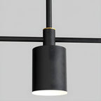 Luminaire linéaire noir moderne et réglable pour îlot de cuisine