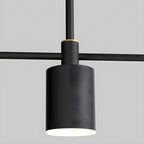 Luminaire linéaire noir moderne et réglable pour îlot de cuisine