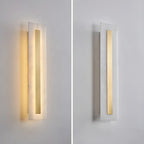 Applique murale ovale moderne en laiton et pierre avec LED à intensité variable pour chambre à coucher