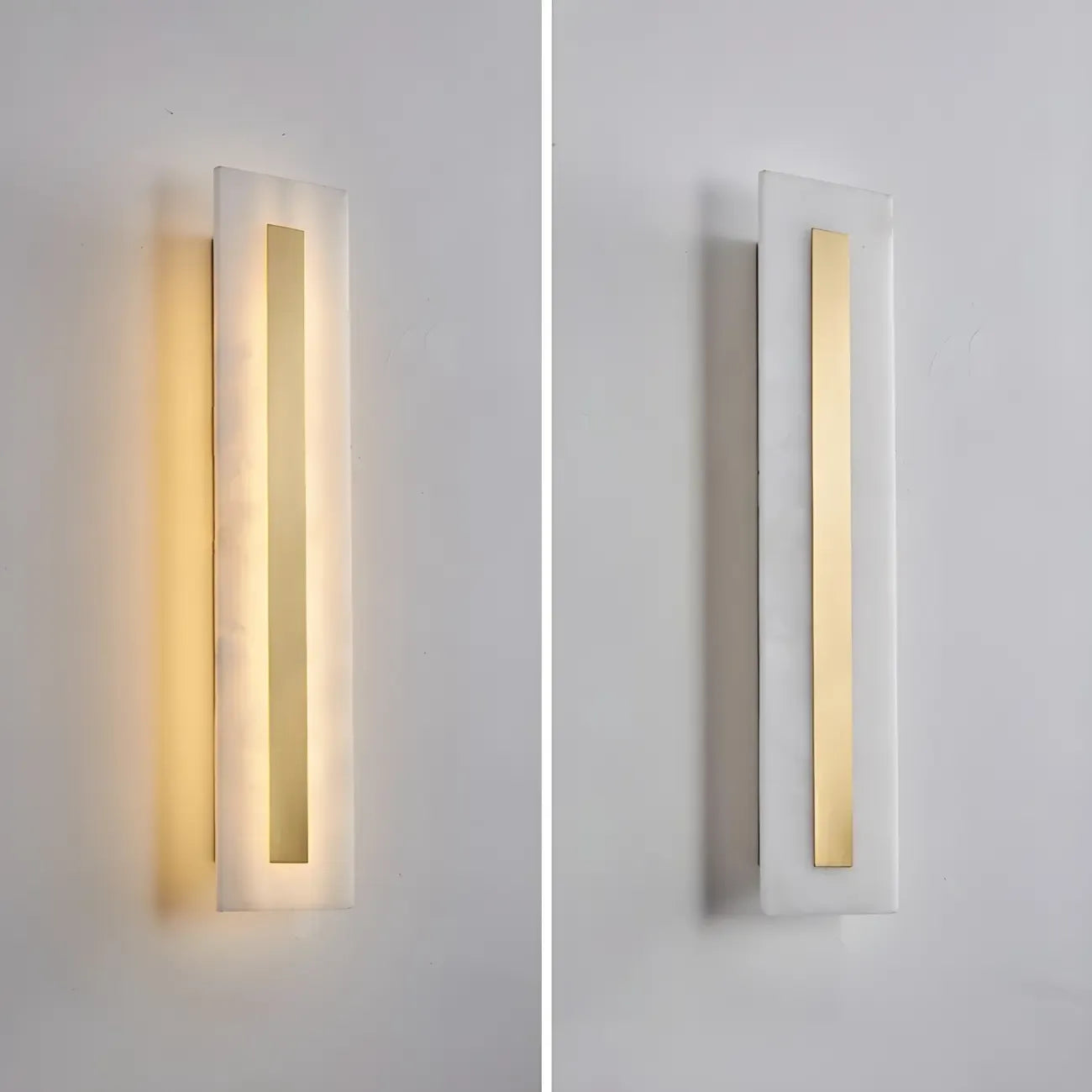 Applique murale ovale moderne en laiton et pierre avec LED à intensité variable pour chambre à coucher