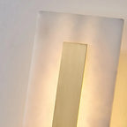Applique murale ovale moderne en laiton et pierre avec LED à intensité variable pour chambre à coucher