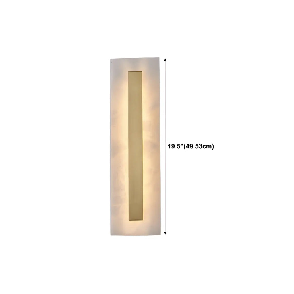 Applique murale ovale moderne en laiton et pierre avec LED à intensité variable pour chambre à coucher