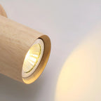 Applique murale cylindrique nordique en bois avec éclairage LED vers le haut et vers le bas