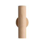 Applique murale cylindrique nordique en bois avec éclairage LED vers le haut et vers le bas