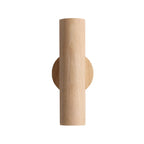 Applique murale cylindrique nordique en bois avec éclairage LED vers le haut et vers le bas