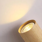Applique murale cylindrique nordique en bois avec éclairage LED vers le haut et vers le bas
