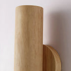 Applique murale cylindrique nordique en bois avec éclairage LED vers le haut et vers le bas