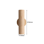 Applique murale cylindrique nordique en bois avec éclairage LED vers le haut et vers le bas