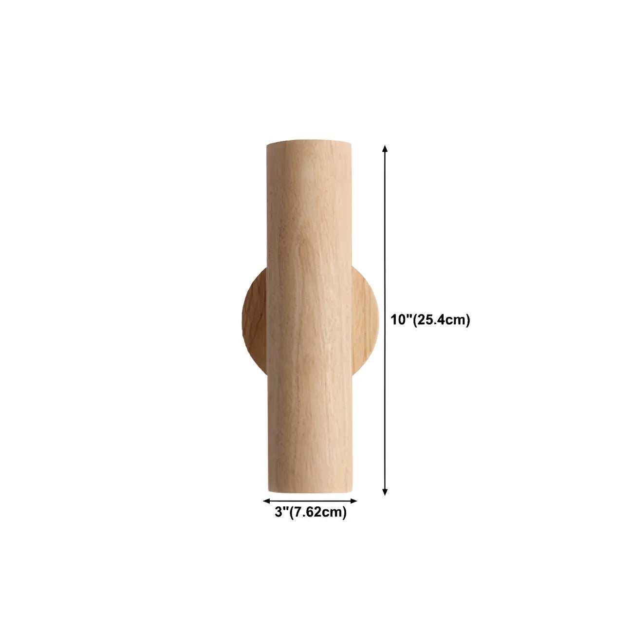 Applique murale cylindrique nordique en bois avec éclairage LED vers le haut et vers le bas