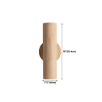 Applique murale cylindrique nordique en bois avec éclairage LED vers le haut et vers le bas