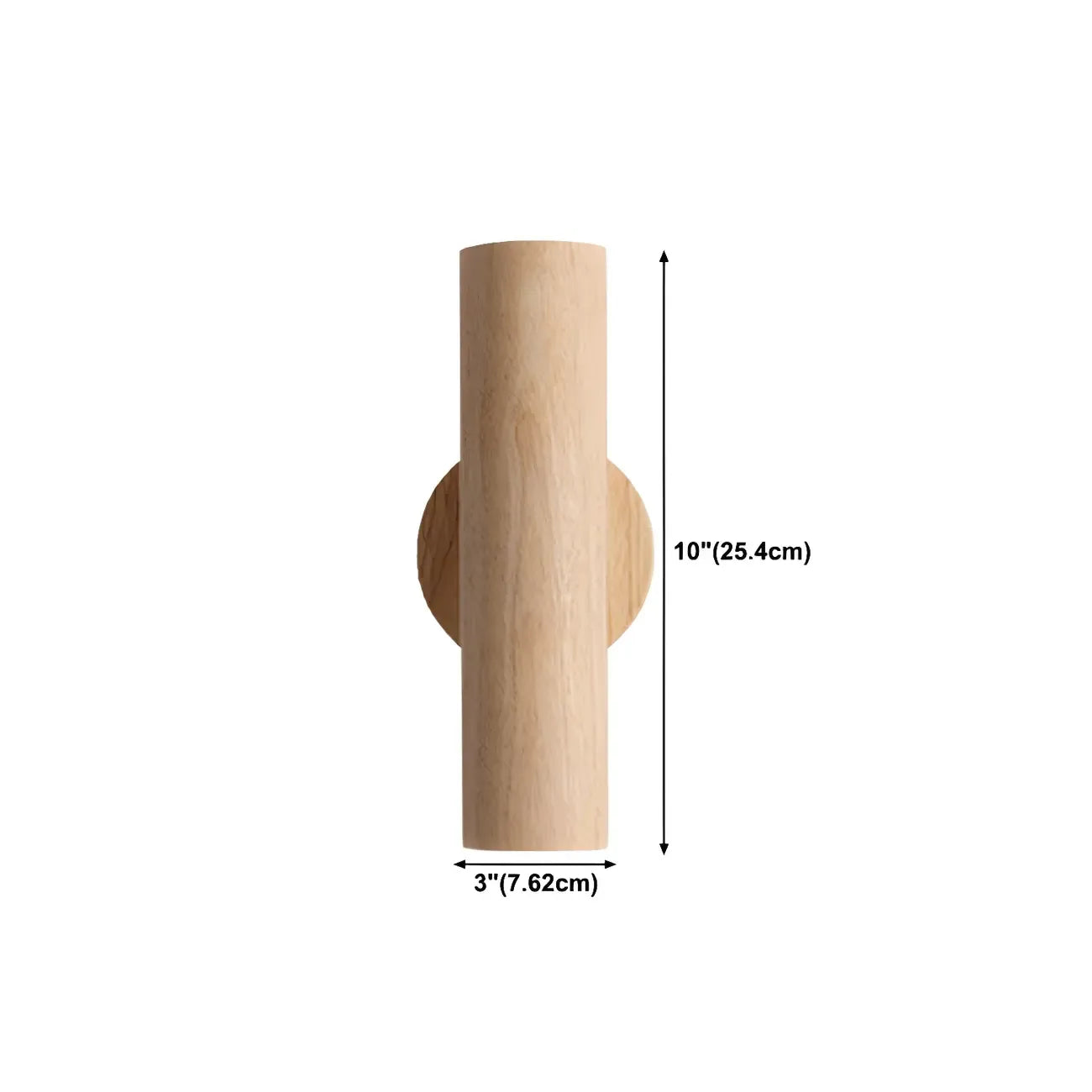 Applique murale cylindrique nordique en bois avec éclairage LED vers le haut et vers le bas