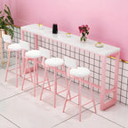 Table de bar longue rectangulaire en marbre rose glamour