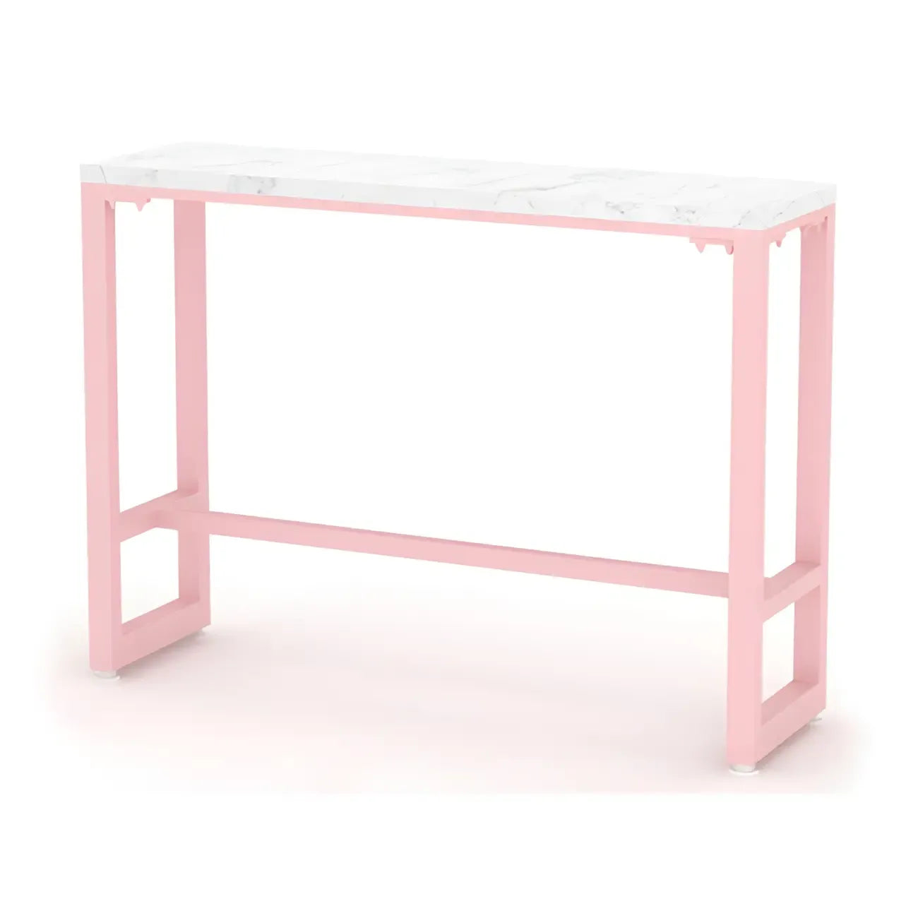 Table de bar longue rectangulaire en marbre rose glamour