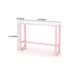Table de bar longue rectangulaire en marbre rose glamour
