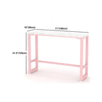 Table de bar longue rectangulaire en marbre rose glamour