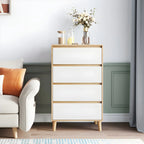 Commode double minimaliste en bois naturel avec rangement
