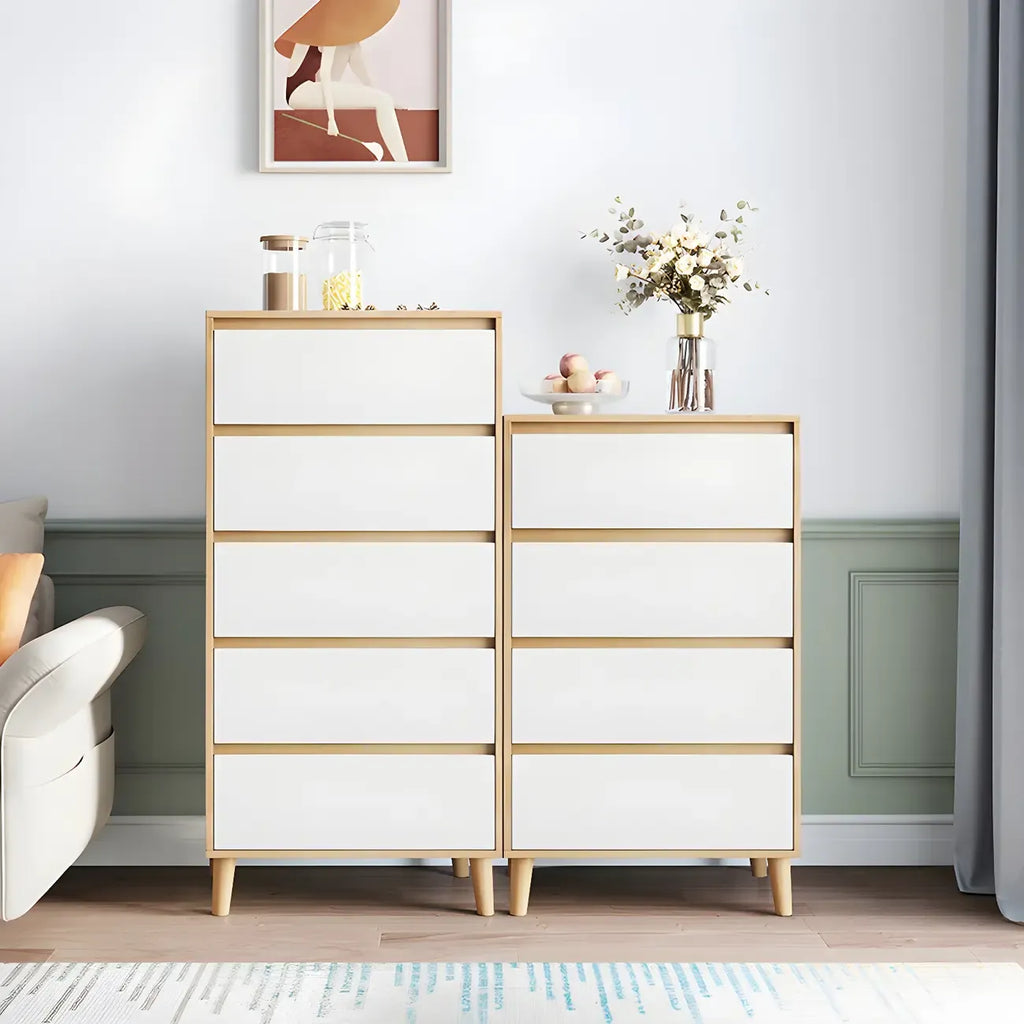 Commode double minimaliste en bois naturel avec rangement