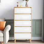 Commode double minimaliste en bois naturel avec rangement