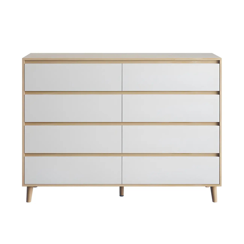 Commode double minimaliste en bois naturel avec rangement