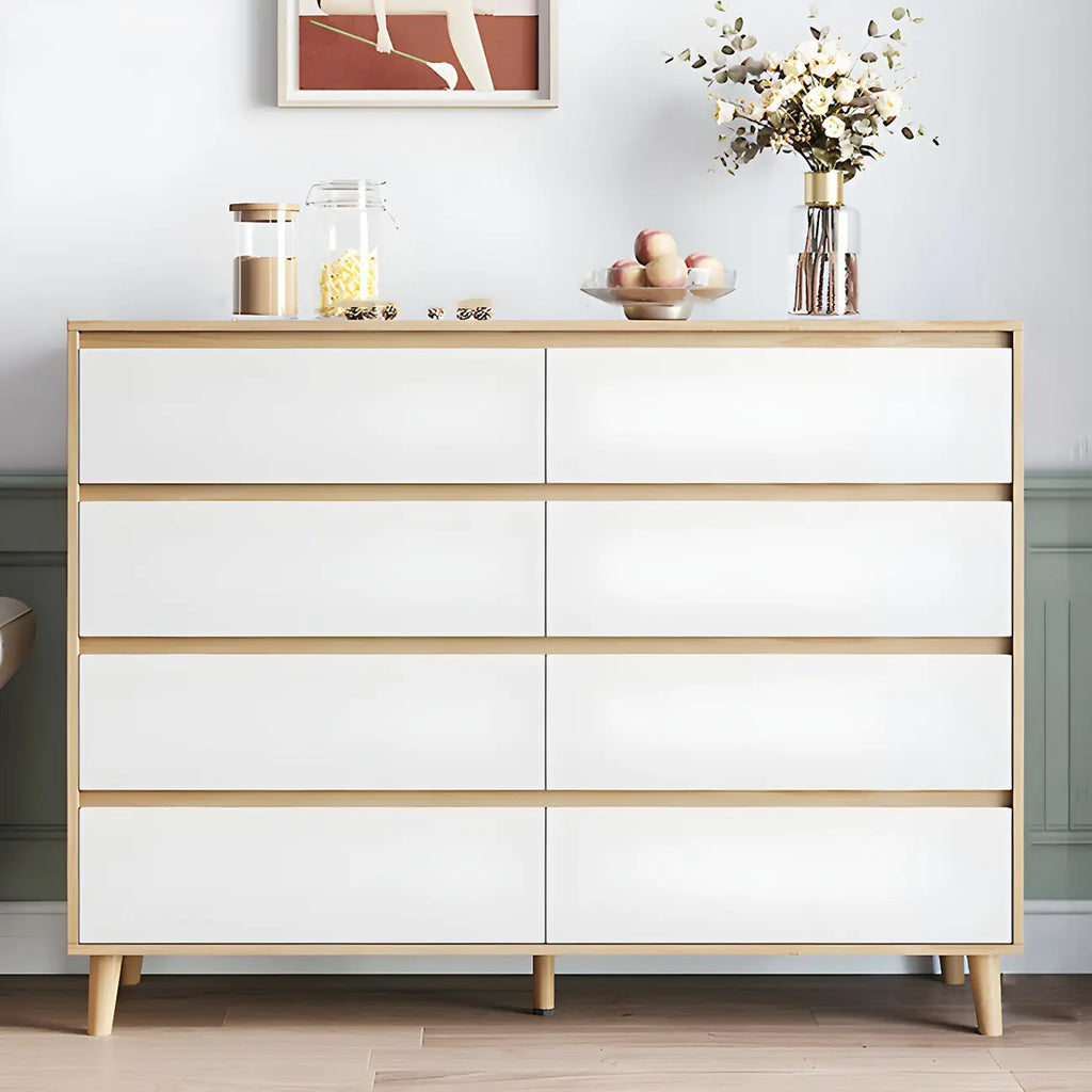 Commode double minimaliste en bois naturel avec rangement