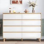 Commode double minimaliste en bois naturel avec rangement