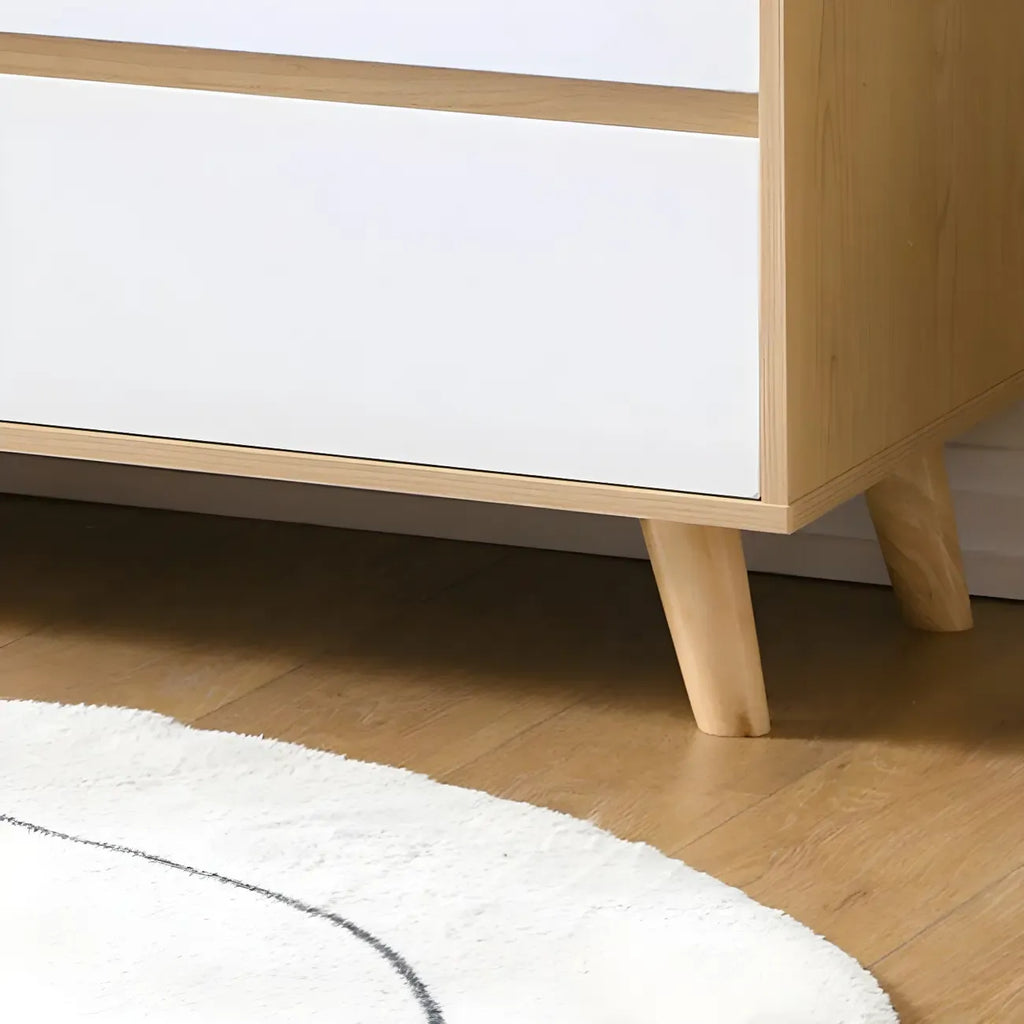 Commode double minimaliste en bois naturel avec rangement