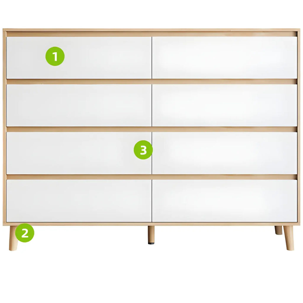 Commode double minimaliste en bois naturel avec rangement