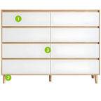Commode double minimaliste en bois naturel avec rangement