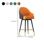 Sgabello da bar imbottito girevole in pelle Art Déco