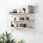 Libreria a giorno in legno noce a 3 ripiani montabile a parete