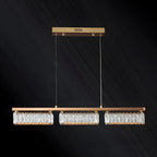 Suspension rectangulaire moderne en cristal doré pour cuisine
