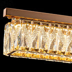 Suspension rectangulaire moderne en cristal doré pour cuisine
