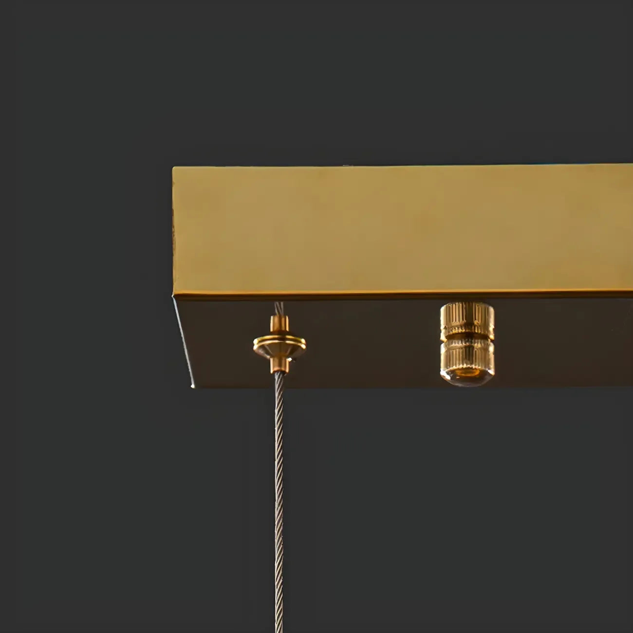 Suspension rectangulaire moderne en cristal doré pour cuisine
