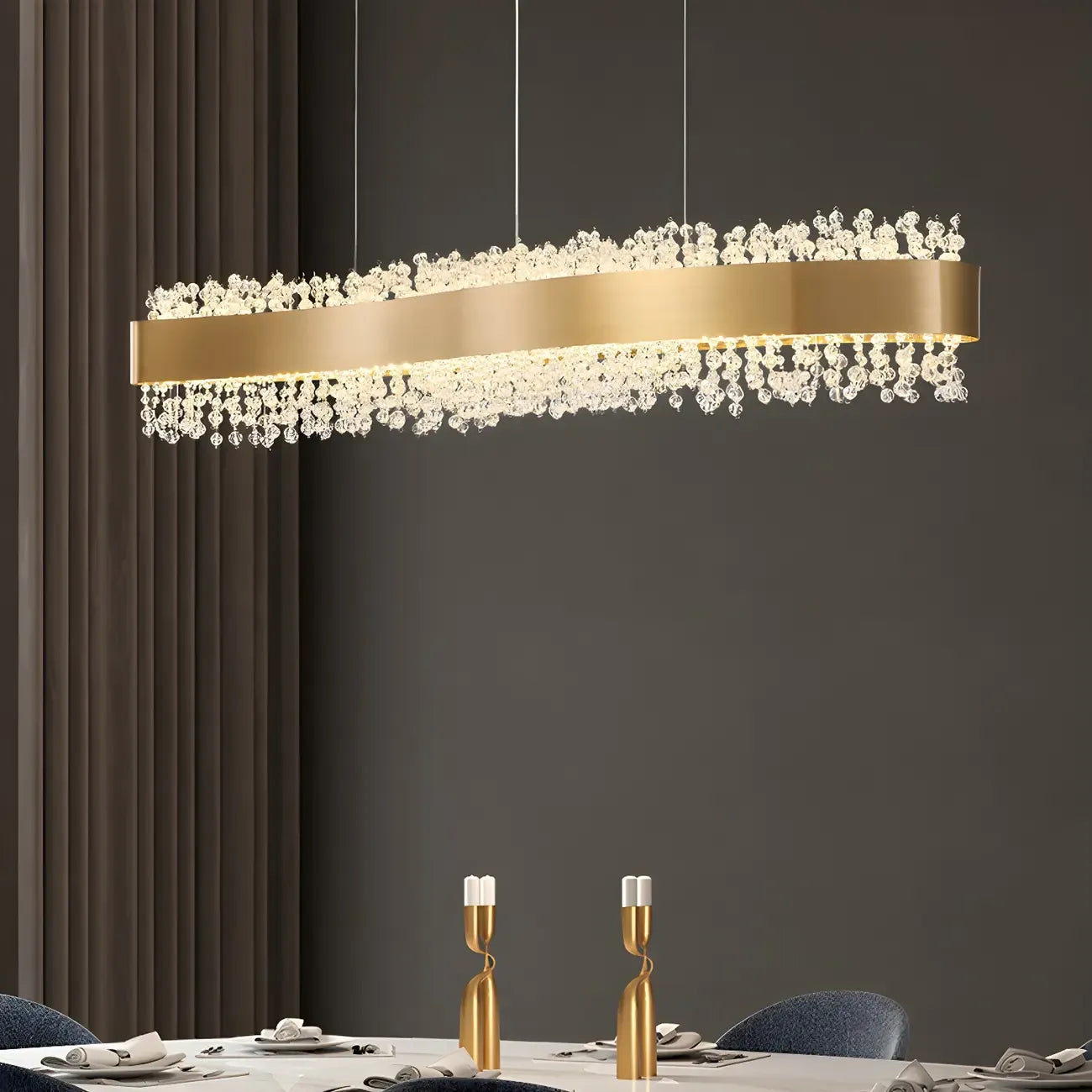 Applique murale réglable en cristal doré pour îlot de cuisine