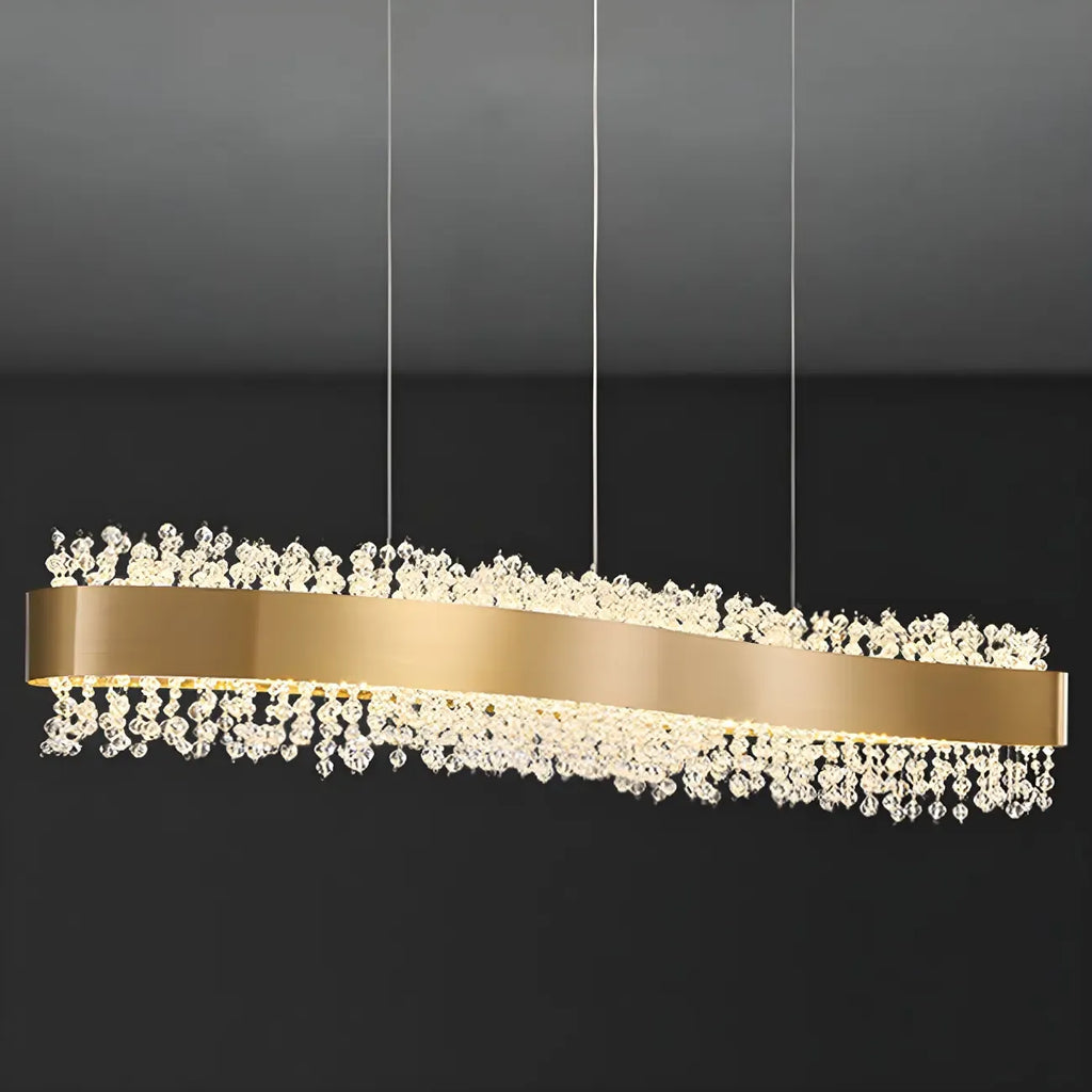 Applique murale réglable en cristal doré pour îlot de cuisine