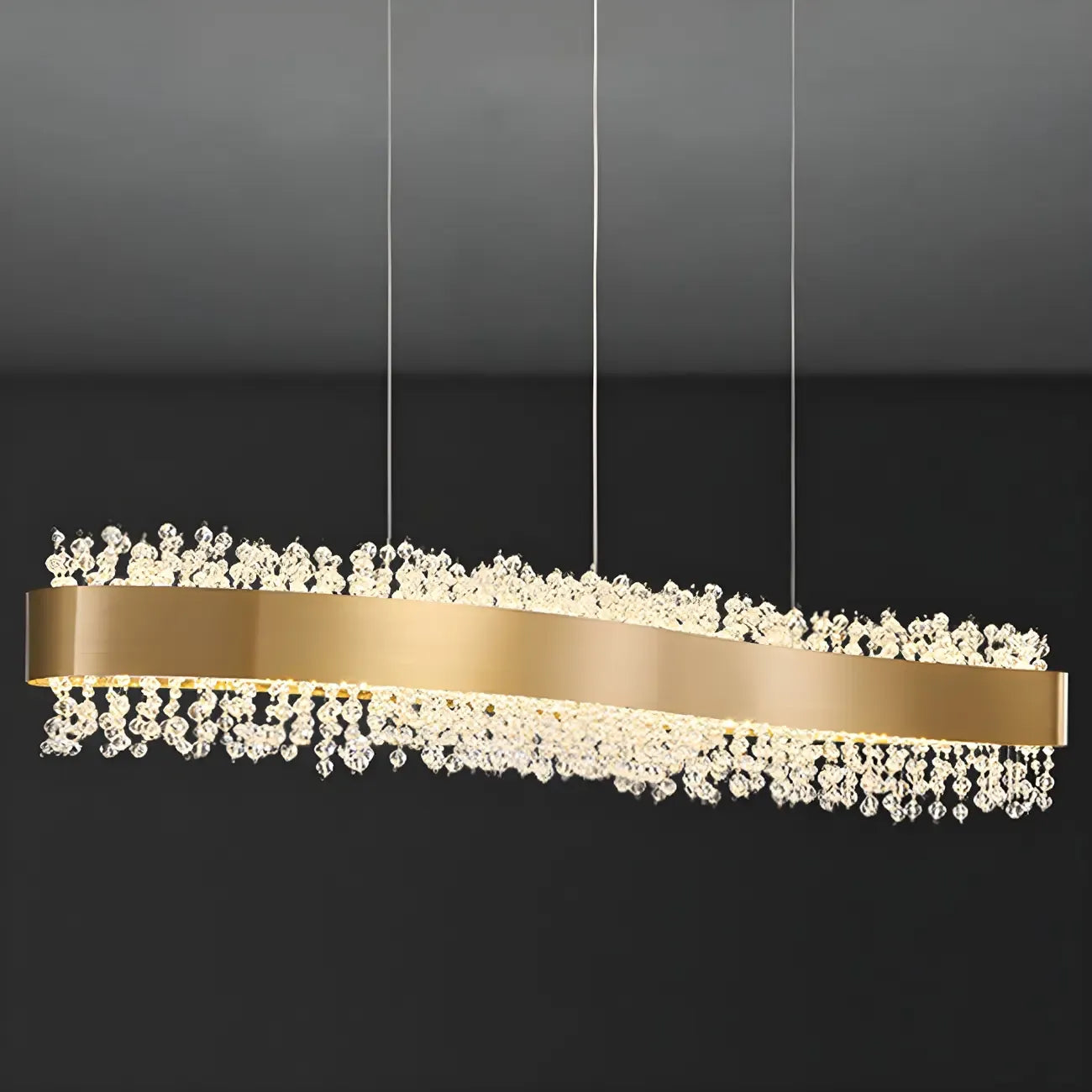 Applique murale réglable en cristal doré pour îlot de cuisine